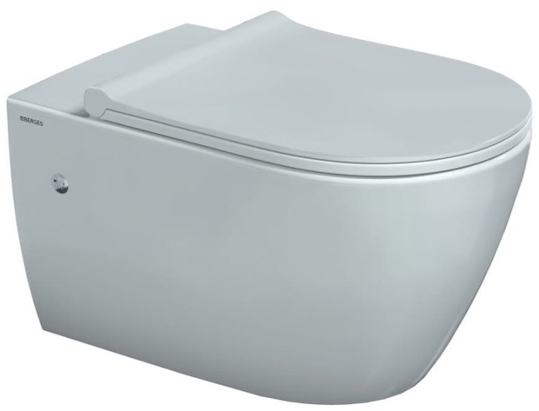 Комплект Berges 4в1 043214: инсталляция NOVUM525 кнопка D7 белая/хром унитаз Mascon Rimless сиденье Toma Slim SO