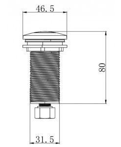 Пневмокнопка Milacio MC.032.SS нержавеющая сталь