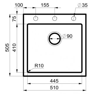 Мойка для кухни Milacio Murcia 51 Cuarzo MC.77021 чёрный матовый