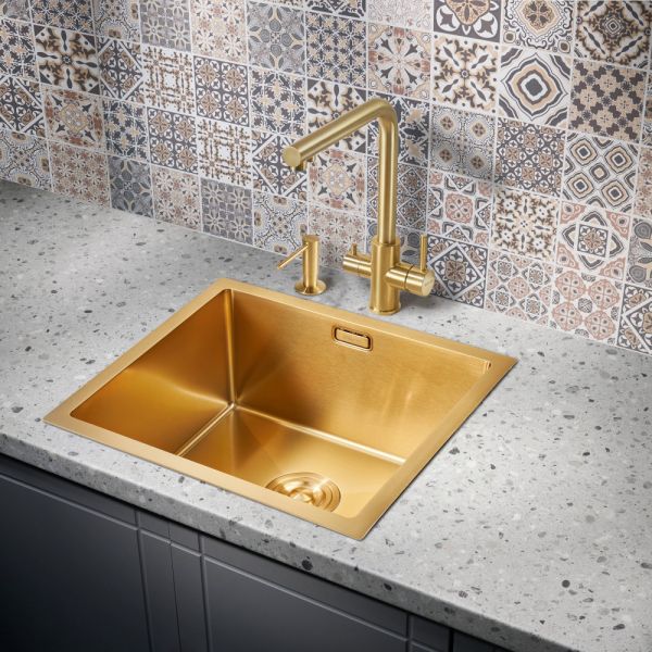 Мойка для кухни Milacio Denia 48 Steel MC.77448 брашированное золото