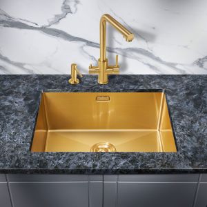 Мойка для кухни Milacio Denia 58 Steel MC.77458 брашированное золото