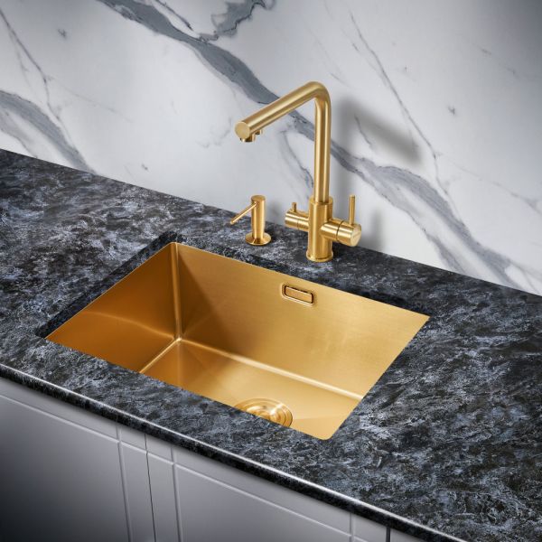 Мойка для кухни Milacio Denia 58 Steel MC.77458 брашированное золото