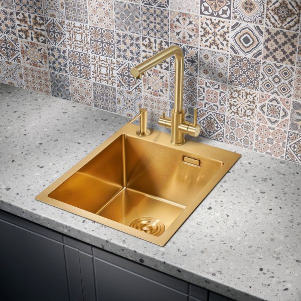 Мойка для кухни Milacio Denia 41 Steel MC.77468 брашированное золото