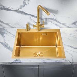 Мойка для кухни Milacio Denia 51 Steel MC.77488 брашированное золото