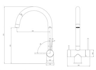 Смеситель для кухни Milacio Ultra MCU.554.MB под фильтр с краном для питьевой воды чёрный матовый