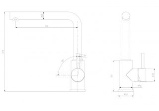 Смеситель для кухни Milacio Ultra MCU.555.GR серый металлик
