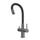 Смеситель для кухни Milacio Ultra 560 MCU.560.GM под фильтр с краном для питьевой воды и гибким изливом вороненая сталь