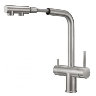 Смеситель для кухни Milacio Almonte-S MCU.562.GD под фильтр с вытяжной лейкой нержавеющая сталь