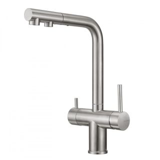Смеситель для кухни Milacio Almonte-S MCU.562.GD под фильтр с вытяжной лейкой нержавеющая сталь