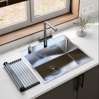 Смеситель для кухни Milacio Almonte-S MCU.562.GD под фильтр с вытяжной лейкой нержавеющая сталь