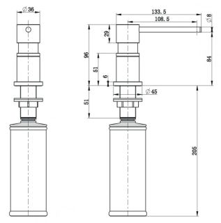 Дозатор для кухонной мойки Milacio MCU.935.GD брашированное золото