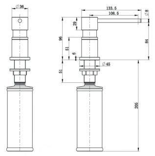 Дозатор для кухонной мойки Milacio MCU.935.GM воронёная сталь