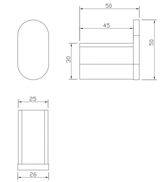 Крючок одинарный Milacio Ultra MCU.960.MB чёрный матовый