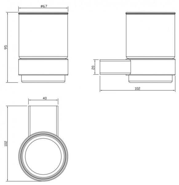 Держатель со стаканом Milacio Ultra MCU.961.SS нержавеющая сталь