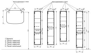 Пенал подвесной Эстет Barcelona ФР-00003587 П 35см Пенал подвесной Эстет Barcelona ФР-00003587 П 35см