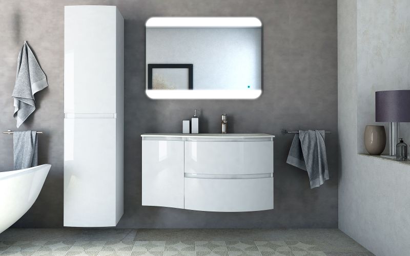 Шкаф-колонна Cezares 40x170 Bianco lucido Vague 44324