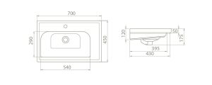 Раковина Smile CeraStyle Frame 70 см