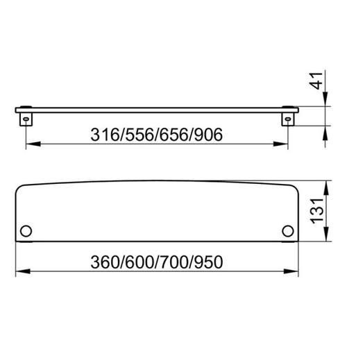 Полочка Keuco Elegance 11610009300 прозрачное стекло