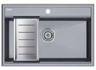 Комплект Paulmark: мойка Stepia 80 и коландер Advance PM117551-GRM+A375-BS серый металлик/брашированная нержавеющая сталь Комплект Paulmark: мойка Stepia 80 и коландер Advance PM117551-GRM+A375-BS серый металлик/брашированная нержавеющая сталь
