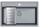 Комплект Paulmark: мойка Stepia 80 и коландер Advance PM117551-GRM+A375-BS серый металлик/брашированная нержавеющая сталь