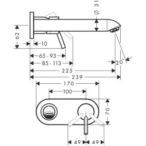 Смеситель Hansgrohe Тalis S2 31611000 для раковины