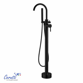 Напольный смеситель для ванны Ceruttispa ТОБИЯ B (TOBIA B) CT12114 чёрный матовый