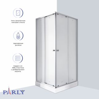 Душевой уголок Parly ZFQ81N 80x80 см профиль хром стекло матовое