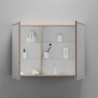 Зеркальный шкаф с LED подсветкой Sancos Mirror MI100EG 99см дуб галифакс натуральный Зеркальный шкаф с LED подсветкой Sancos Mirror MI100EG 99см дуб галифакс натуральный