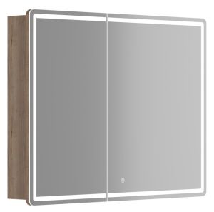 Зеркальный шкаф с LED подсветкой Sancos Mirror MI100EG 99см дуб галифакс натуральный