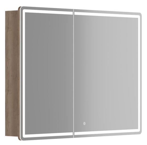 Зеркальный шкаф с LED подсветкой Sancos Mirror MI100EG 99см дуб галифакс натуральный Зеркальный шкаф с LED подсветкой Sancos Mirror MI100EG 99см дуб галифакс натуральный