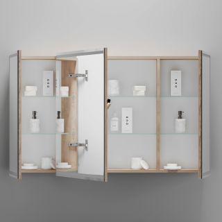Зеркальный шкаф с LED подсветкой Sancos Mirror MI120EG 119см дуб галифакс натуральный Зеркальный шкаф с LED подсветкой Sancos Mirror MI120EG 119см дуб галифакс натуральный