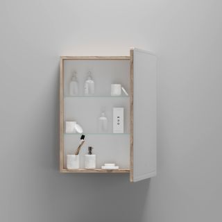 Зеркальный шкаф с LED подсветкой Sancos Mirror MI60EG 59см дуб галифакс натуральный Зеркальный шкаф с LED подсветкой Sancos Mirror MI60EG 59см дуб галифакс натуральный