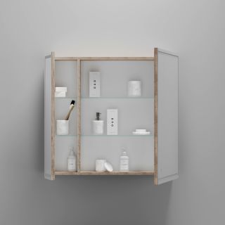 Зеркальный шкаф с LED подсветкой Sancos Mirror MI80EG 79см дуб галифакс натуральный Зеркальный шкаф с LED подсветкой Sancos Mirror MI80EG 79см дуб галифакс натуральный