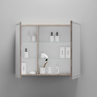 Зеркальный шкаф с LED подсветкой Sancos Mirror MI90EG 89см дуб галифакс натуральный Зеркальный шкаф с LED подсветкой Sancos Mirror MI90EG 89см дуб галифакс натуральный