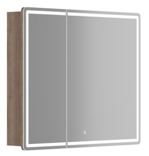 Зеркальный шкаф с LED подсветкой Sancos Mirror MI90EG 89см дуб галифакс натуральный Зеркальный шкаф с LED подсветкой Sancos Mirror MI90EG 89см дуб галифакс натуральный