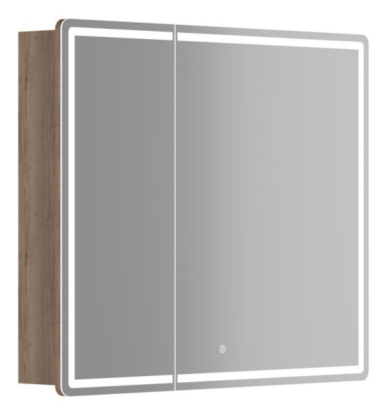 Зеркальный шкаф с LED подсветкой Sancos Mirror MI90EG 89см дуб галифакс натуральный
