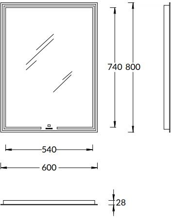 Зеркало с подсветкой Kerama Marazzi Mio MIO.mi.60\WHT с диммером 60 см белый