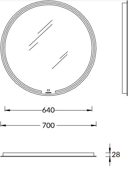 Зеркало с подсветкой Kerama Marazzi Mio MIO.mi.70D\WHT с диммером 70 см белый