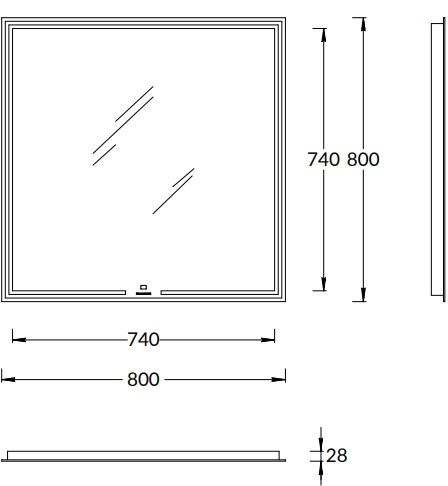Зеркало с подсветкой Kerama Marazzi Mio MIO.mi.80\WHT с диммером 80 см белый