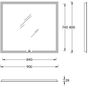 Зеркало с подсветкой Kerama Marazzi Mio MIO.mi.90\WHT с диммером 90 см белый