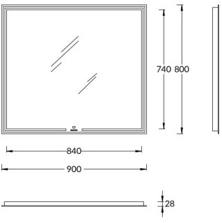 Зеркало с подсветкой Kerama Marazzi Mio MIO.mi.90\WHT с диммером 90 см белый Зеркало с подсветкой Kerama Marazzi Mio MIO.mi.90\WHT с диммером 90 см белый