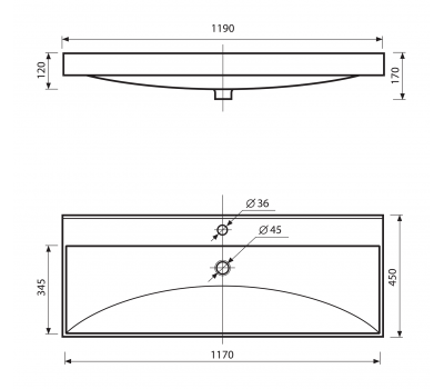 Раковина Misty D Р-Мис14120-4019Д белая 120 см