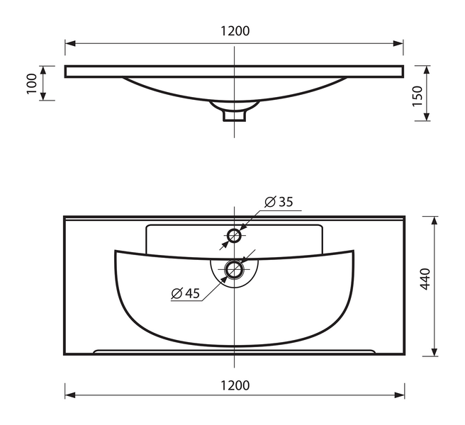Раковина Misty EVVA 120 см