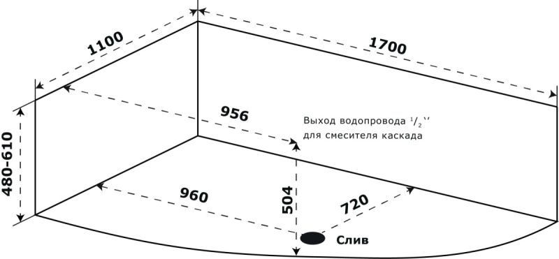 Акриловая ванна Azario Микона МИВ0004 170х110
