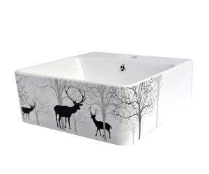 Раковина чаша Bronze de Luxe Black Deer 1060BD, белый