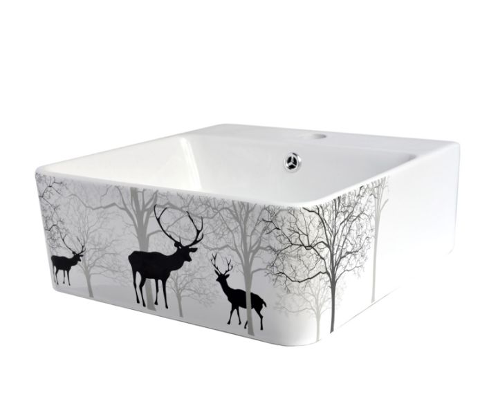 Раковина чаша Bronze de Luxe Black Deer 1060BD, белый