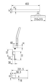 Душевая система Rose R1035 хром Душевая система Rose R1035 хром