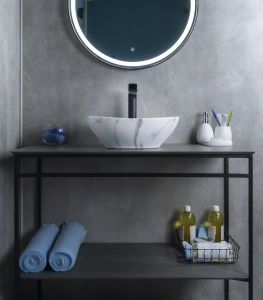 Раковина Gid Mnc138C 54473 накладная под камень глянцевая 41x34x15