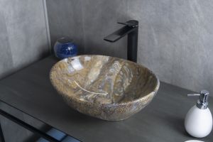 Раковина Gid Mnc138T 54472 накладная под камень глянцевая 41x34x15