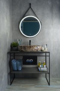 Раковина Gid Mnc168 54409 накладная под камень глянцевая 60x41x15